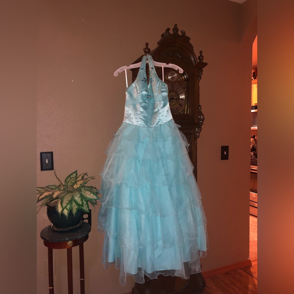 turquoise pageant dress